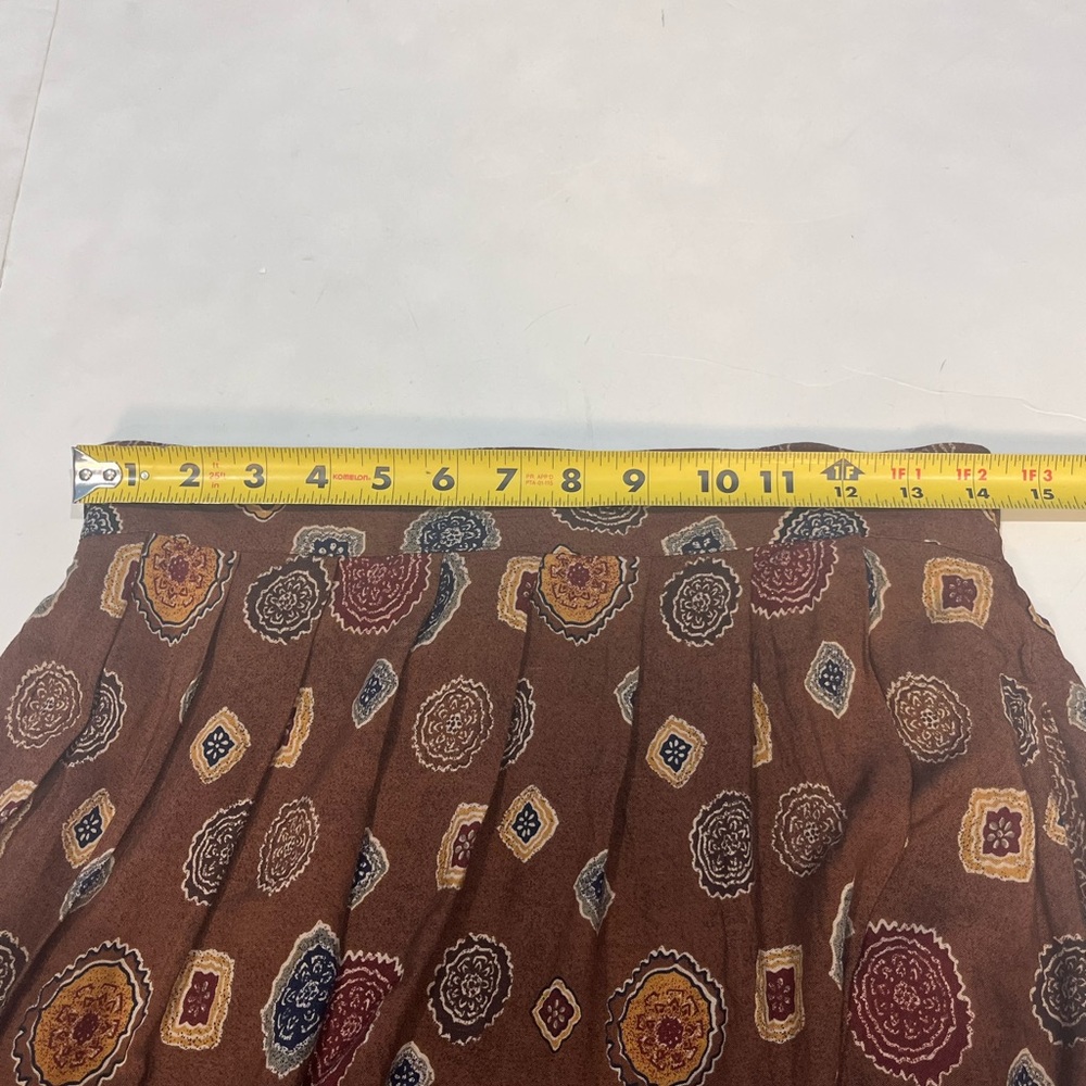 Vintage Brown Abstract Bohemian Print Maxi Ankle Length Skirt SAG Harbor Medium - Picture 13 of 14